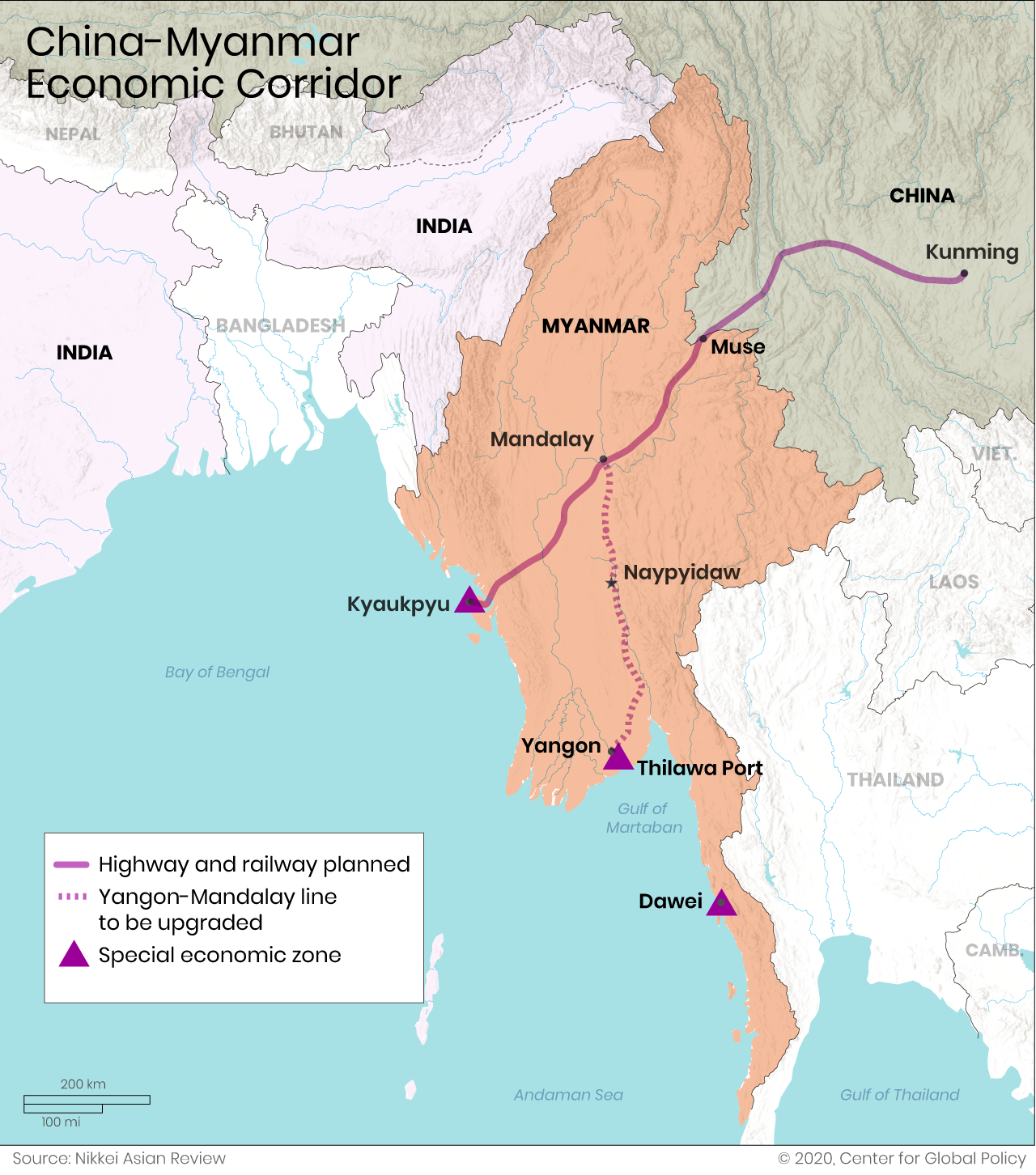 China Begins Surveys for Railway on Myanmar's Indian Ocean