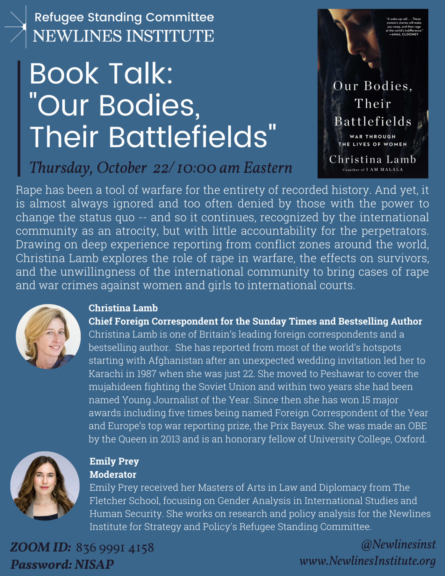 Our Bodies, Their Battlefields: Book Talk with Christina Lamb