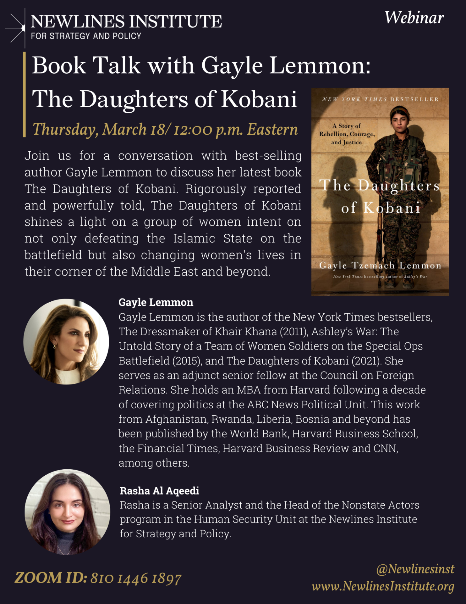 Book Talk with Gayle Lemmon: The Daughters of Kobani