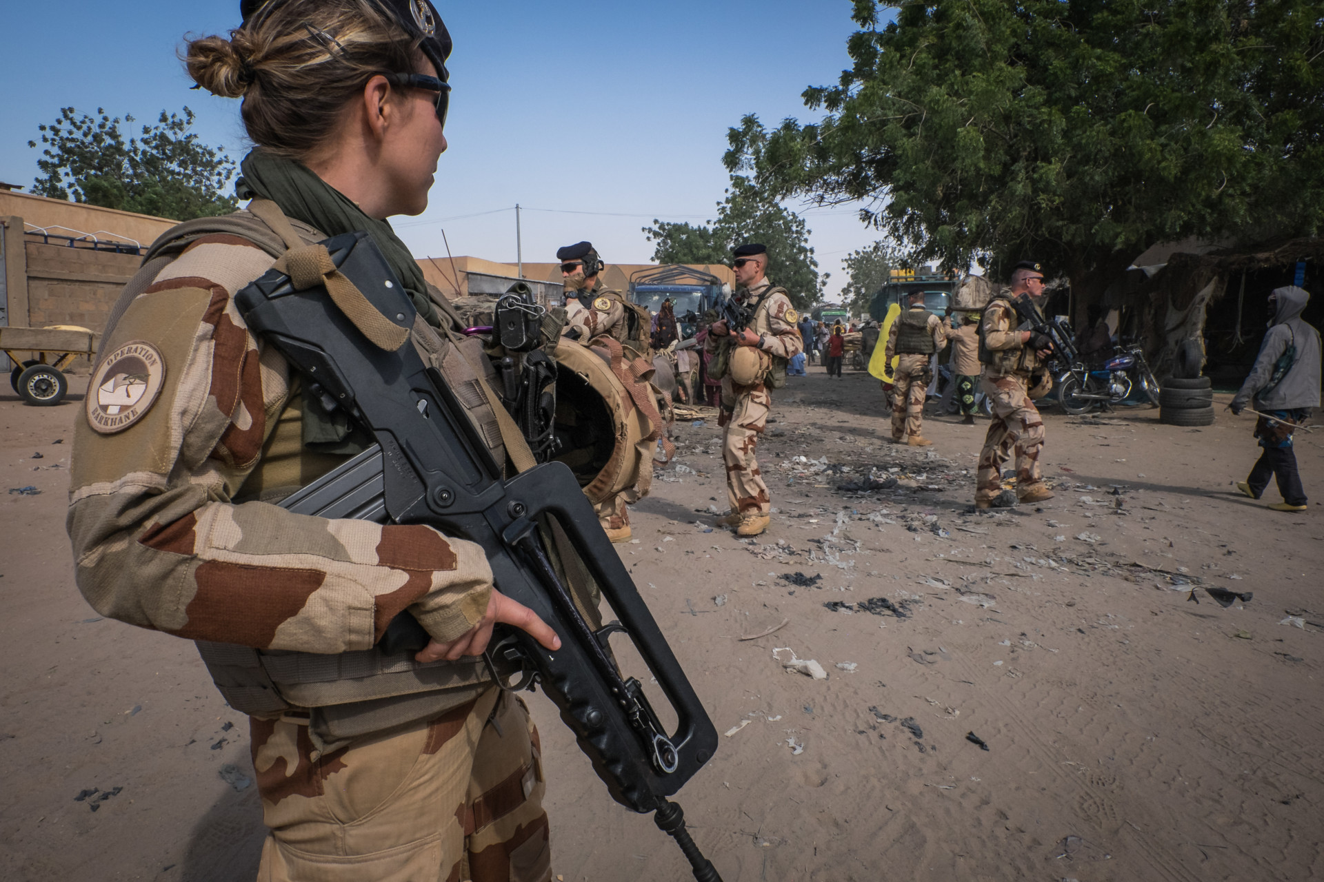 French soldiers from barkhane military operation in Sahel