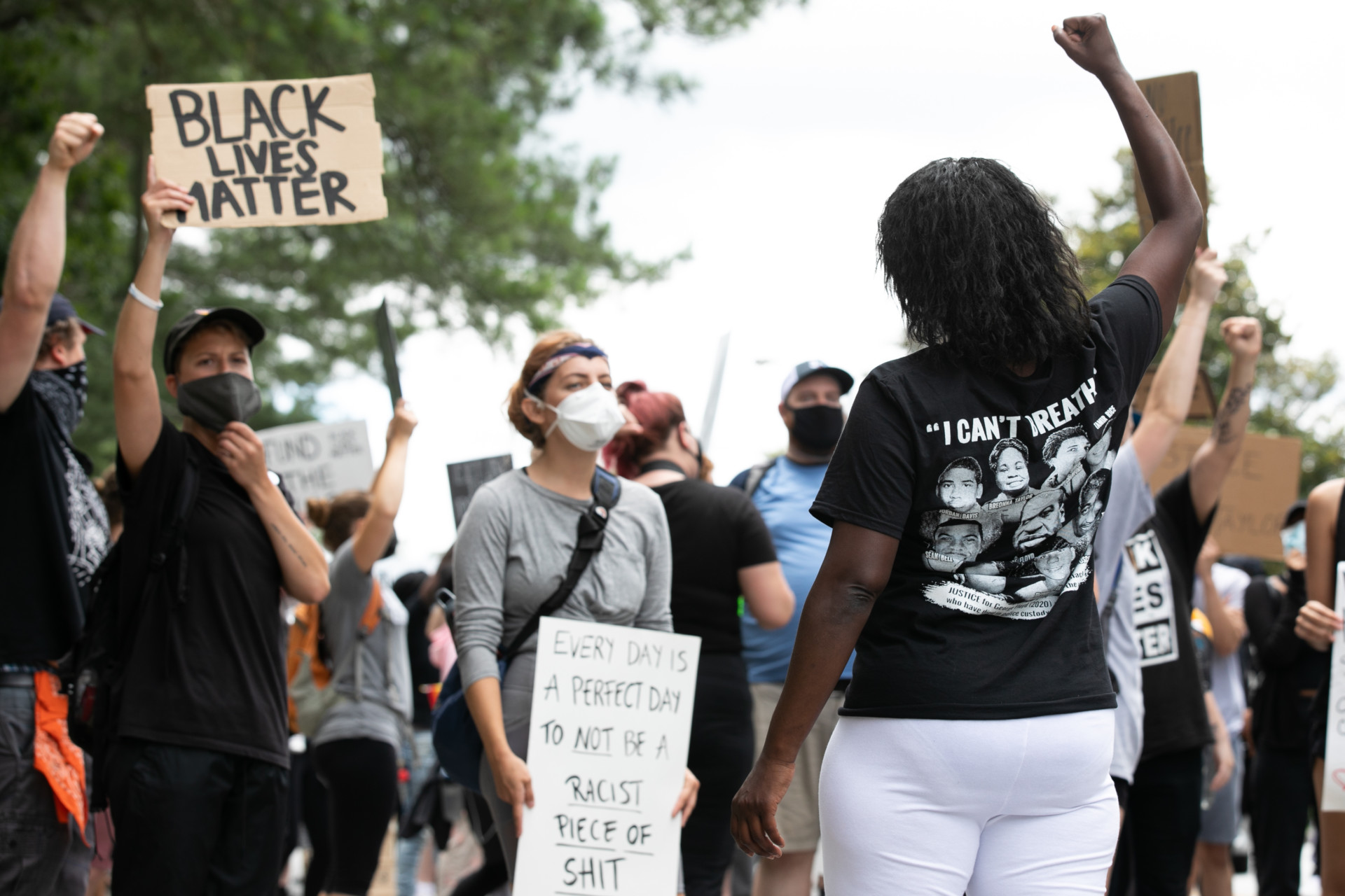 Black Lives Matter Holds Protest Over Recent Police Killings In Stone Mountain