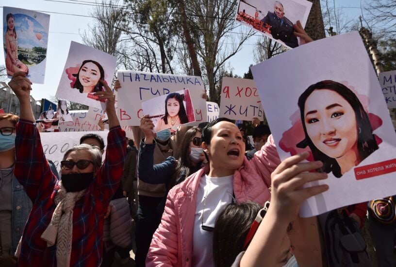 KYRGYZSTAN-RALLY-CRIME-MARRIAGE-PROTEST