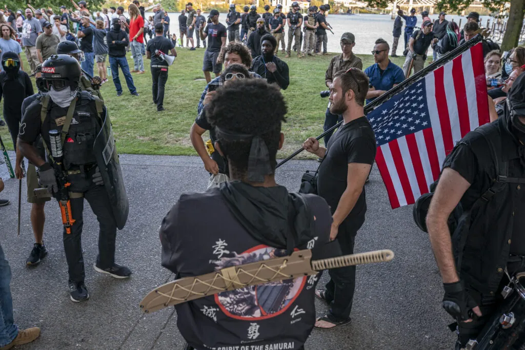 Right Wing And Left Wing Factions Clash In Portland