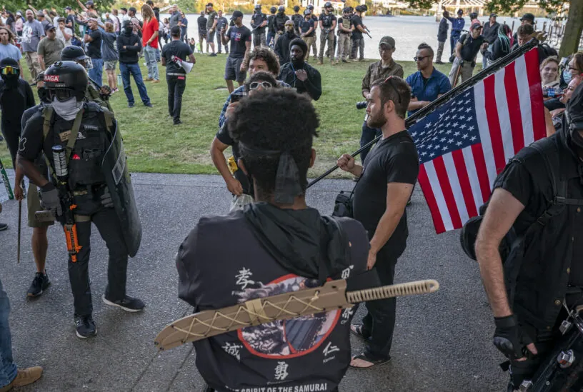 Right Wing And Left Wing Factions Clash In Portland