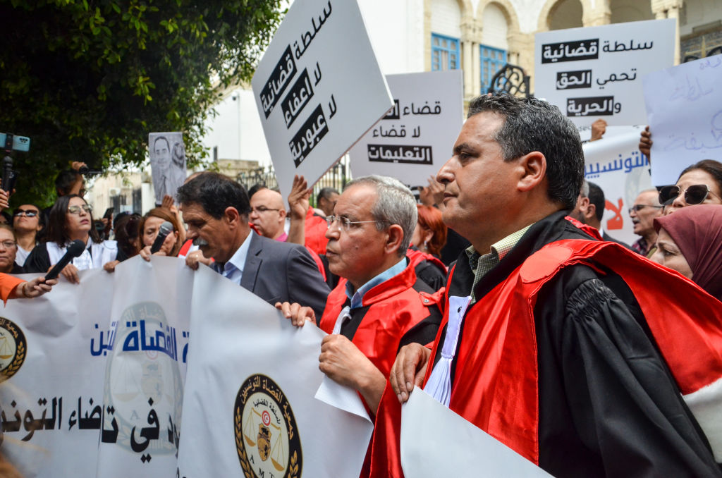 Protest At Palace Of Justice Over President's Dismissal Of 57 judges