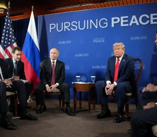 U.S. President Trump And Russian  President Putin Meet On War In Ukraine At U.S. Air Base In Alaska
