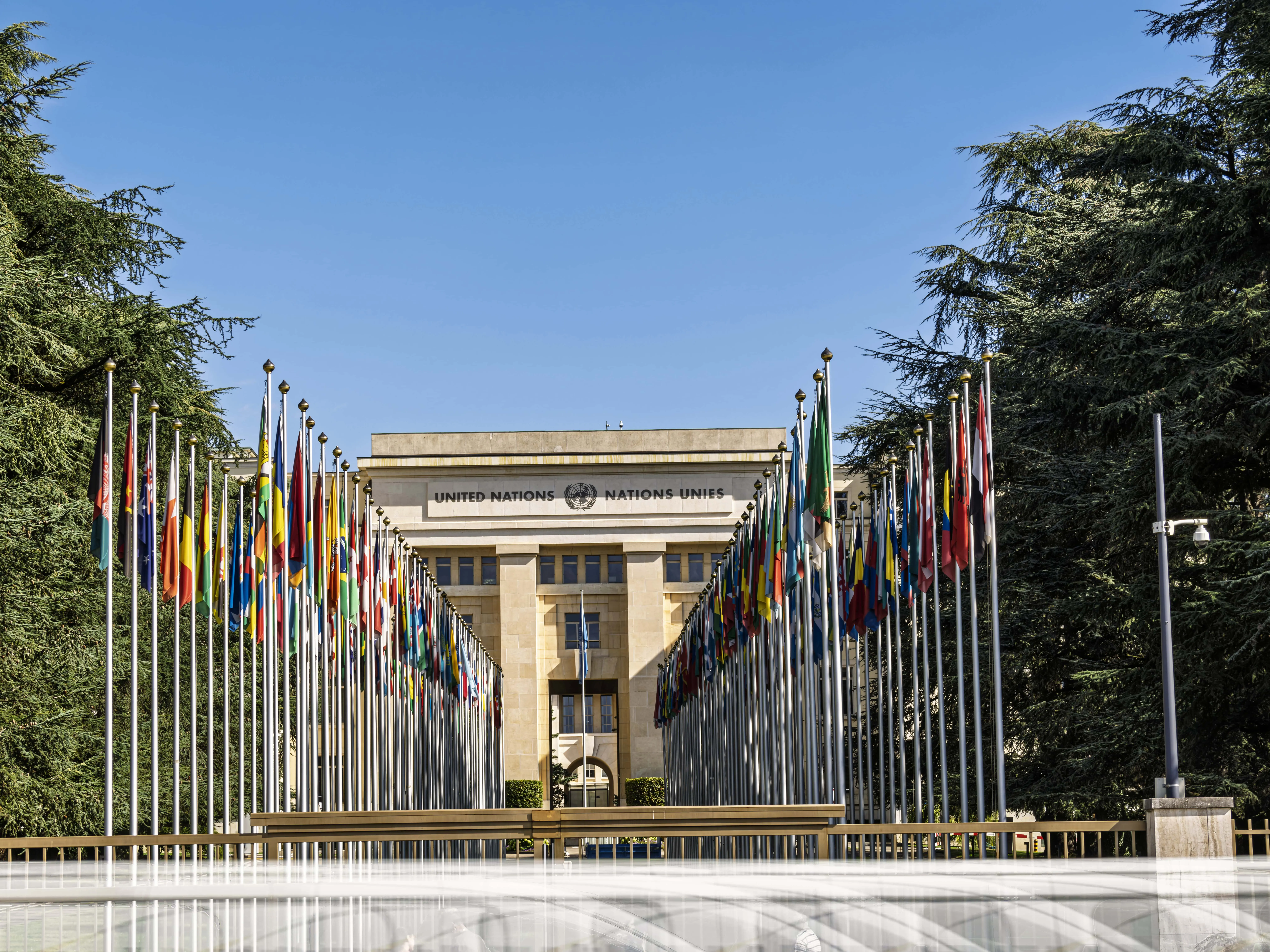 The United Nations Building in Geneva in Switzerland.