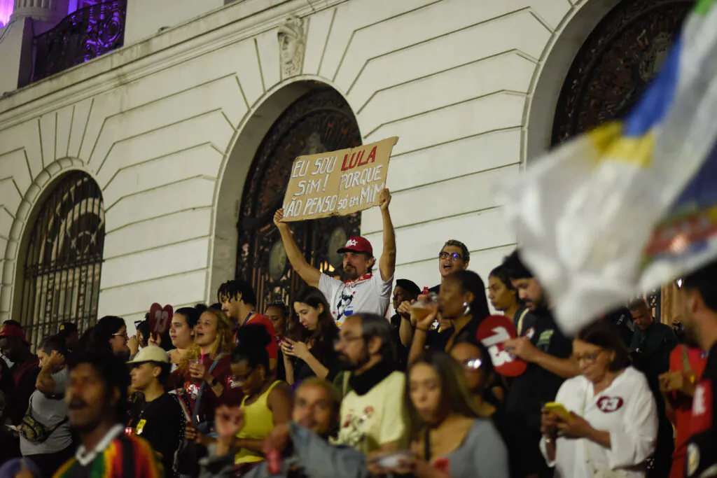 Supporters of President Lula celebrate his 81st birthday in Rio de Janeiro