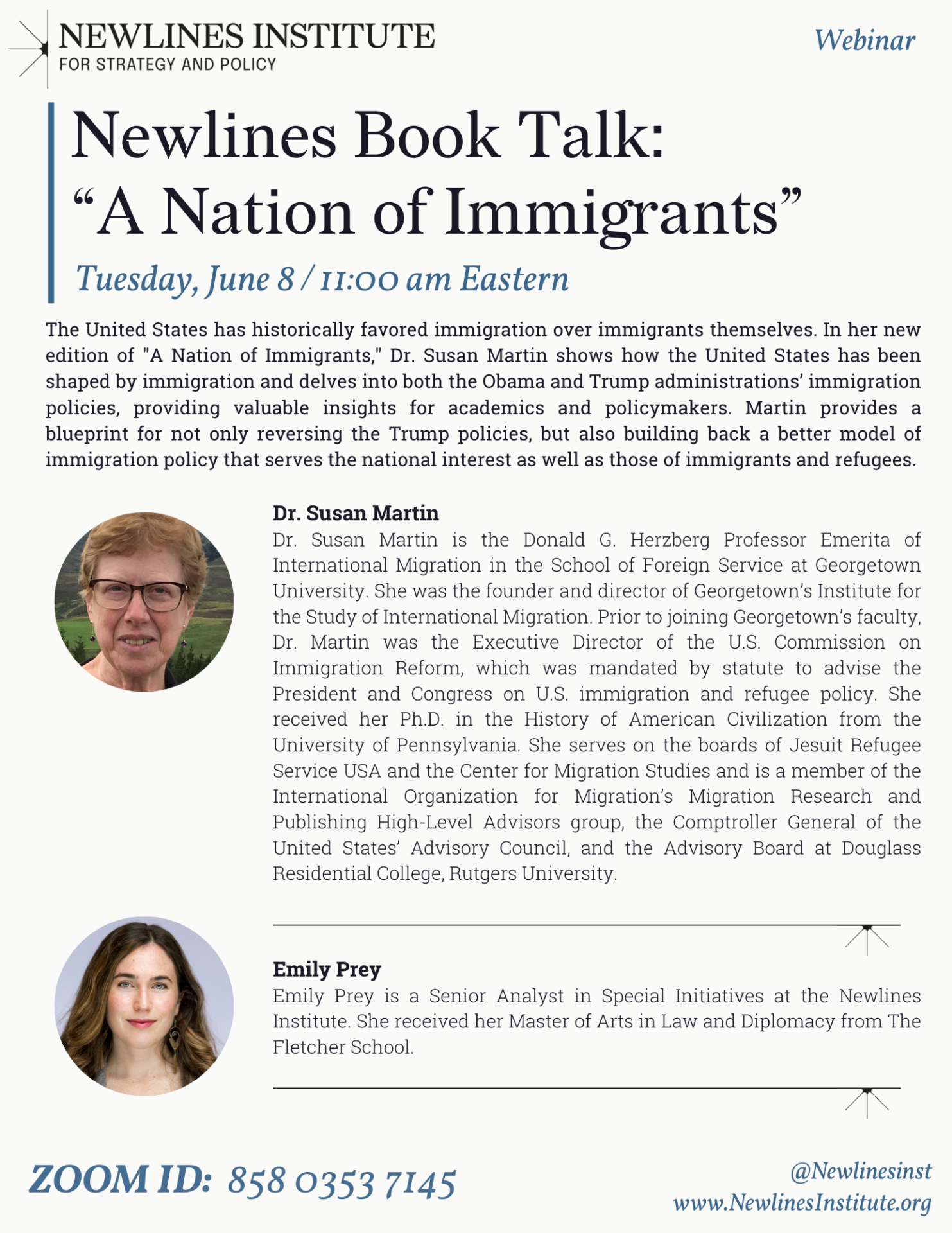Newlines Book Talk: “A Nation of Immigrants”