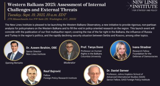 September 19: Western Balkans 2023: Assessment of Internal Challenges and External Threats Report Launch