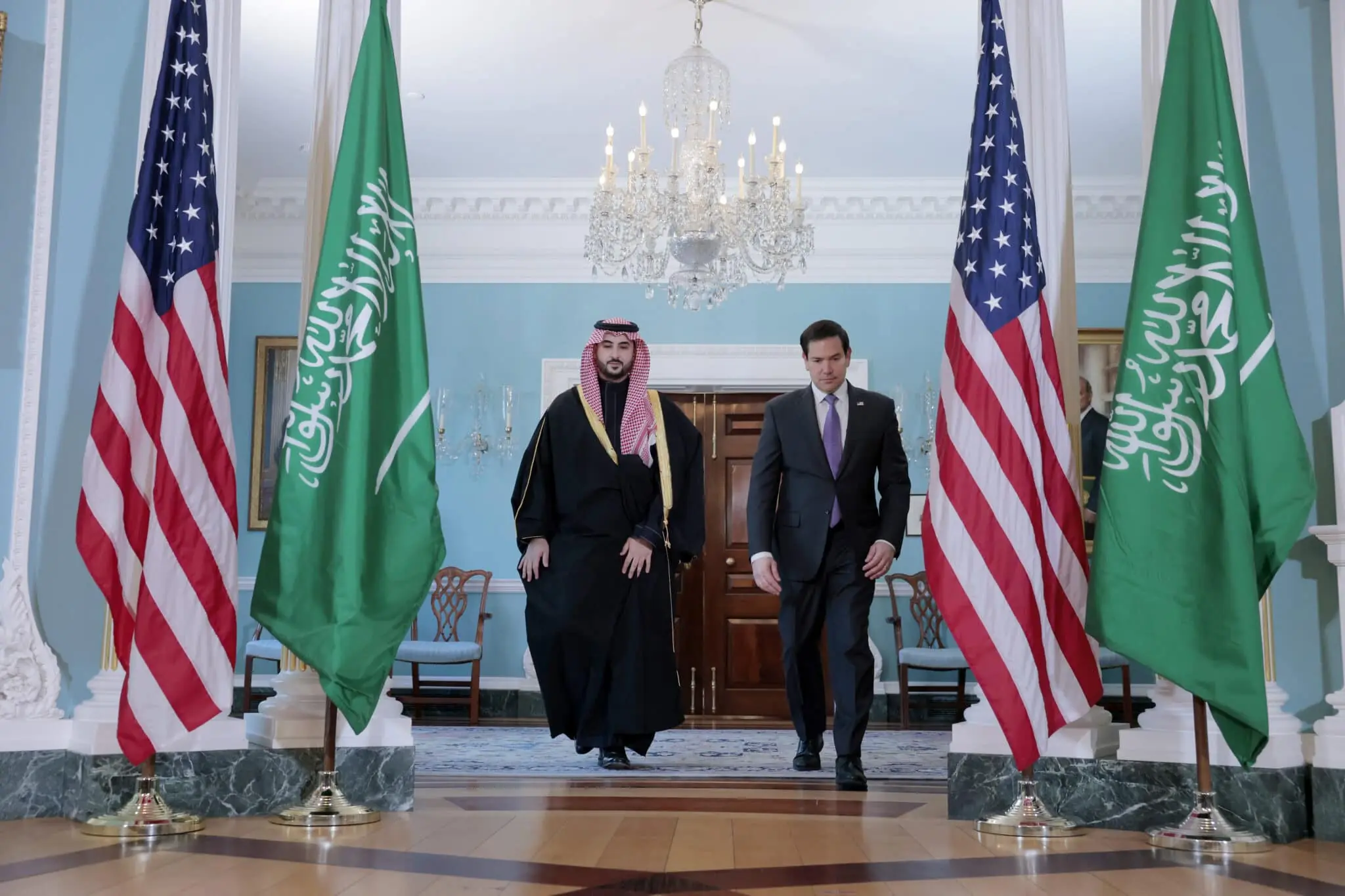 Secretary Of State Rubio Meets With Saudi Defense Minister Prince Khalid Bin Salman At The State Department