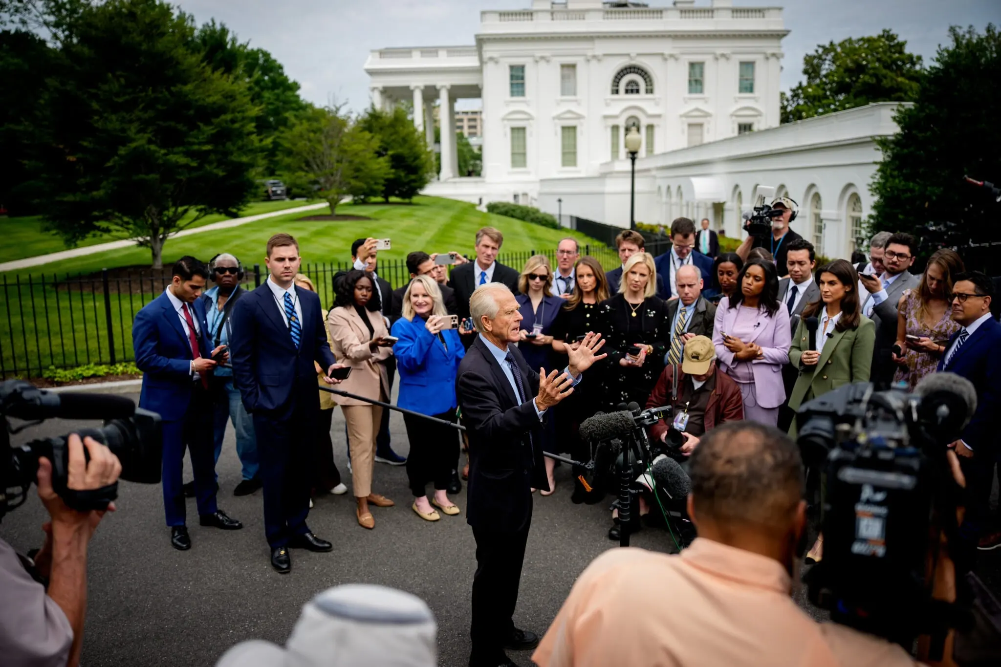 Trade Advisor Peter Navarro Speaks To Reporters Outside The White House